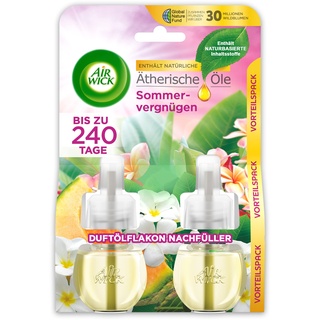 Airwick Air Wick Duftölflakon Nachfüller DUO Sommervergnügen – Fruchtig-frischer Raumduft – 2er Duftöl Set – Plastikfreie Verpackung