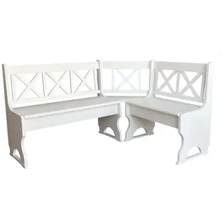 Eckbank, Weiß, Holz, 150x150 cm, Esszimmer, Bänke, Eckbänke