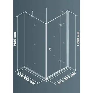 Primaster Easy 6 Open Eckdusche rechts 90 x 90 mm GLO782301328
