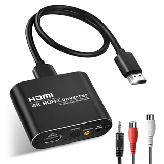 avedio links HDMI Audio Extractor, 4K@60Hz hdmi zu Optical Toslink SPDIF + 3,5mm AUX Stereo, HDMI ARC audio Converter Adapter Splitter Unterstützung HDCP1.4 1080P 3D