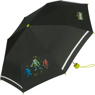 Scout Kinder-Taschenschirm mit reflektierenden Streifen Dark Beast