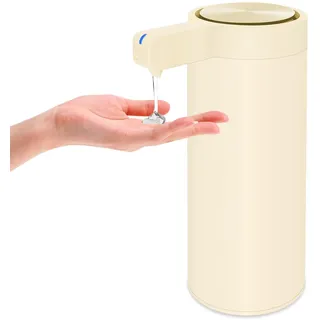 Mamiddle Seifenspender Automatisch Edelstahl mit Sensor Infrarot Seifenspender Elektrischer IPX5 Wasserdicht USB-C Aufladung mit Sensor Infrarot Bewegungssensor für Küche & Bad (Elfenbein)