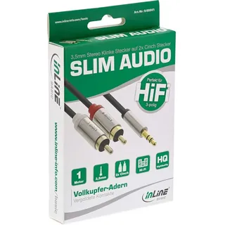 InLine Audio Kabel 3,5mm Klinken-Stecker - 2x Cinch-Stecker 1,0m (S-99241)