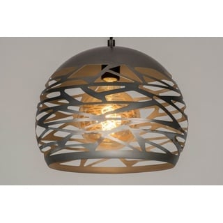 Pendelleuchte Modern Coole Lampen Grob Metall Stahlgrau Rund