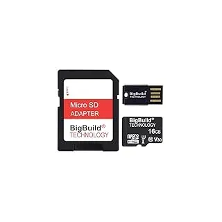 BigBuild Technology 16 GB ultraschnelle 100 MB/s U3 Micro SDHC-Speicherkarte für Akaso v50, v50X, v50 Pro, v50 Elite Aktionskamera