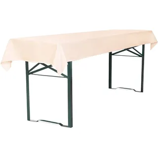 TexDeko Tischdecke für Bierzeltgarnitur 100x250cm, waschbar Creme