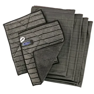 AQUA CLEAN Black Edition Fenstertücher 6er Set – streifenfreie Mikrofasertücher für Fenster, Spiegel & Glas