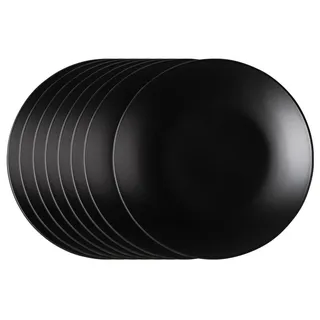 Home4You Dessertteller 21 cm Schwarz 8er Set