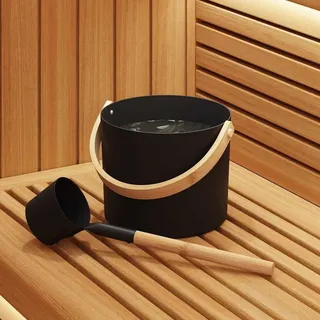 vidaXL Sauna Zubehör Set 2-teilig Schwarz