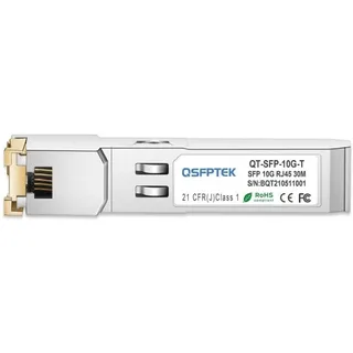 QSFPTEK 2024 Newest 10GBASE-T SFP+ RJ45 Transceiver up to 30m, 10G SFP+ to RJ45 Modul with RTL8261N Chip für Cisco SFP-10G-T-S, Ubiquiti UF-RJ45-10G, D-Link, Supermicro andere Schalter