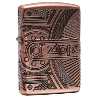 Zippo Unisex Gears Regular Winddicht Leichter, Armor Antik Kupfer, One Size