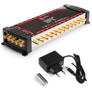 Red Opticum 5/24 Multischalter SAT Verteiler für 24 Teilnehmer / 1 Satelliten kompatibel mit Quattro und Quad LNB. Digital Multiswitch Matrix für HD 4K Sat Anlagen TV