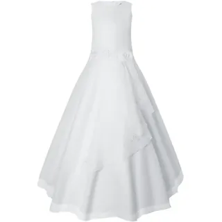 Märchenburg Satinkleid Kommunionkleid, Satinkleid, ÜBERGRÖSSEN f. Starke MÄDCHEN, m. Reifrock - KOMMUNIONKLEID - Kirschblüte 2026 - 128