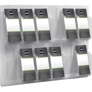Helit Wandprospekthalter 1/3 DIN A4 12 Fächer 76,6 x 5,1 x 52,0 cm