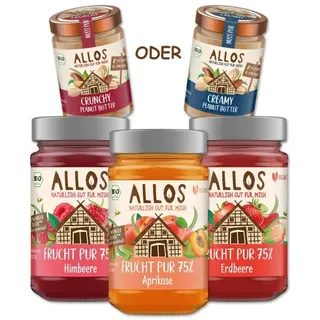 Allos Frucht Pur Fruchtaufstrich + Peanut Butter (3+1 Aktion)