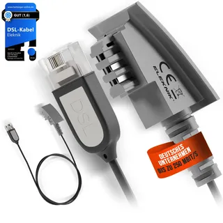 Eleknik DSL Kabel | 0,50m, Schwarz – High-Speed VDSL 250 MBit/s, TAE-F zu RJ45, Robustes Internetkabel, Mit Galvanischer Signatur, Für Router an Telefondose, Speedport & Fritzbox