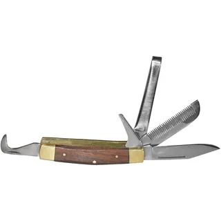 Kerbl Reitermesser mit Holzgriff, Mit Versch. Messer, Verpackt