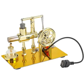 TechSpieler Stirlingmotor Modell, Balance Einzylinder-Heißluft-Stirlingmotor mit USB-Licht, Technologie Wissenschaft Bildung Sammlung Ornament Geschenk