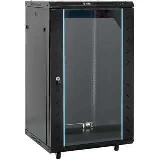 vidaXL 18U Netzwerkschrank 19" IP20 Schwarz 60x60x100 cm
