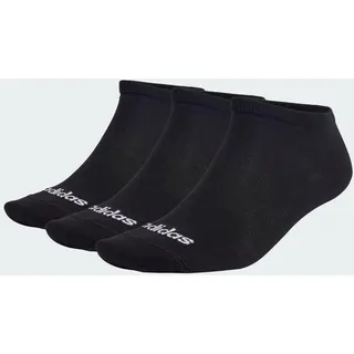 adidas Thin Linear Low-Cut Socken, 3 Paar Black / White 31-33