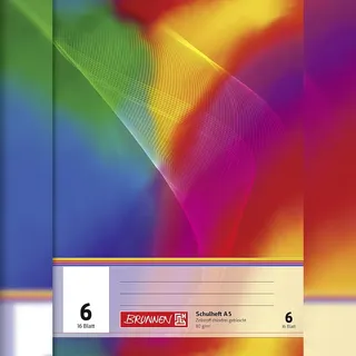 Brunnen 104590602 Schulheft DIN A5 16 Blatt, blanko, mit Linienblatt, Lin. 6