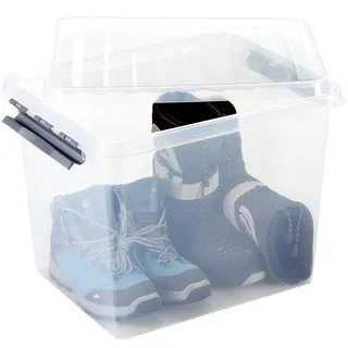 Q-Line Aufbewahrungsbox 50 x 40 x 38 cm 3-tlg. transparent/grau