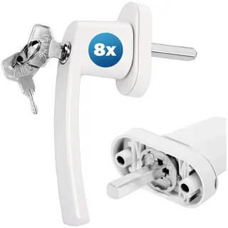 monzana monzana® Fenstergriffe Abschließbar mit Schloss Kindersicherung Silber 35mm Stiftlänge 2 Schlüssel Fensterbeschlag Balkon Türgriff