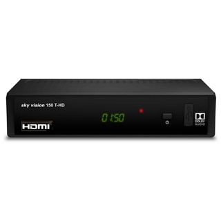 Sky Vision 150 T DVB-T2 HD Receiver (1080p Full HD, USB, HDMI, SCART, Coaxial) schwarz