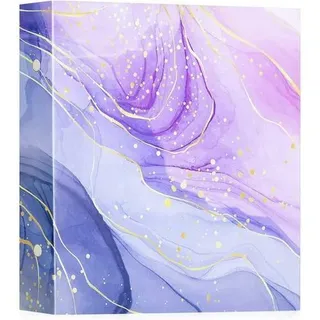 None Fotoalbum 10x15cm 600 Taschen Leder Hardcover 600 Fotos Violettes Gold