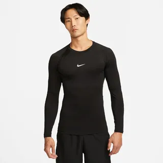 Nike Pro Dri-FIT Tight langarm Funktionsshirt Herren 010 black/white L
