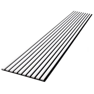 Wohnartig | Wandverkleidung | Lamellenverkleidung | Akustikpaneel | Wandpaneele auf filz | Akustikfilz | Lamellenwand | Lamellen dekor | Weiß | 270cm Hoch | 45cm Breit |