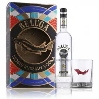 Beluga Spielwaren Noble 40 % vol 0,7 l in Geschenkbox mit rotem Glas
