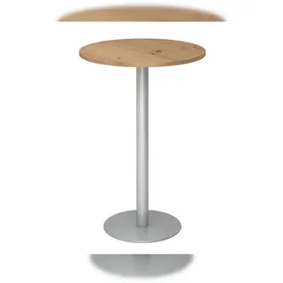 Hammerbacher Hammerbacher-Stehtisch 80cm rund, Asteiche/Silber-VSTH08/R/S