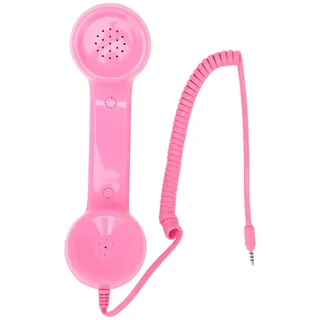 3,5-mm-Retro-Telefonhörer, Telefonempfänger für Mikrofonlautsprecher, Handheld-Multifunktionsstrahlung Retro für Smartphone und Computer (Rosa)