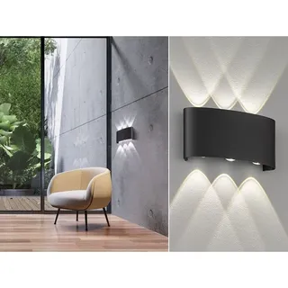 Fischer&honsel - led Außenwandleuchte berlin Schwarz mit Up and Down Licht - 18,5cm breit