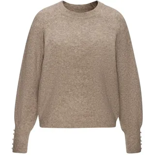 LASCANA Rundhalspullover taupe meliert 32/34