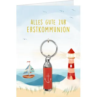 Coppenrath Verlag Grußkarte m.Taschenlampe rot - Alles Gute zur Erstkommunion