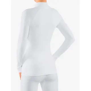 Falke Damen Baselayer-Shirt Maximum Warm High Zip Neck W L/S SH Funktionsmaterial schnelltrocknend 1 Stück, Weiß (White 2860), L