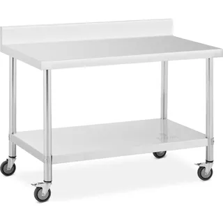 Royal Catering Edelstahltisch mit Rollen 70 x 120 cm