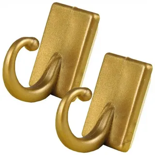 BestLivings Raffhaken 2er Pack in Gold, Selbstklebehaken, Wandhalter selbstklebend, Klebehaken