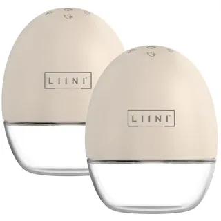LIINI® Milchpumpe Bundle (2er Set, Beige) – tragbar im BH, kabellos & leise (<50 dB), 2 Modi & 5 Stufen, USB-C, bis 3h Akku – inkl. Einsätze 15/17/21 mm & Zubehör