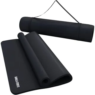 Gorilla Sports Yogamatte - 190x100x1,5 cm, mit Tragegurt, Gymnastikmatte, Fitnessmatte,