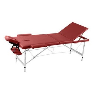 vidaXL Massagetisch, mit Aluminiumrahmen, faltbar 3 Zonen, rot, - Rot