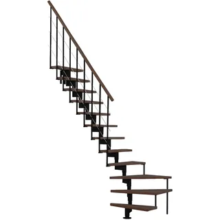 Minka Mittelholmtreppe Style Turn Walnuss Schwarz Raumhöhe bis 304 cm