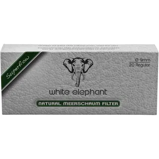 Pfeifenfilter White Elephant Natur-Meerschaumfilter 9 mm 1 Schachtel à 20 Filter