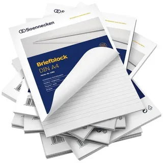 SOENNECKEN Briefblock 2397 DIN A4 4fach gelocht kariert 100Blatt weiß