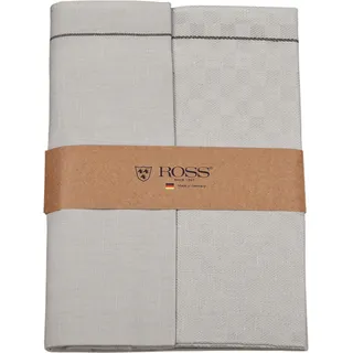 Ross 2er Pack Zwirn Halbleinen Geschirrtücher Karofond 50x70 cm | chrom - grau