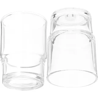EXHUMKY Zahnputzbecher Glas Transparent 3.86X2.76 Zoll 2 Stück Badezimmer Becher Für Mundhygiene Und Zahnpasta Organizer