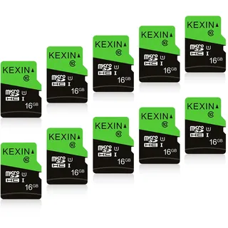 KEXIN 10 Stück Micro SD Karten 16GB, Speicherkarte Micro SDHC Memory Card mit 2 Adapter für Kameras Handy Tablets Smartphones