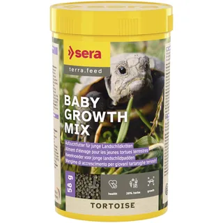 sera Tortoise Baby Growth Mix 250ml (58g) | Leckerbissen für Landschildkröten & Herbivore Reptilien | Mit getrockneten Blüten & nährstoffreichen Loops | Schildkröten Zubehör | Schildkröten Futter